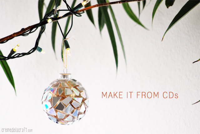 Make Christmas ornament from CD's