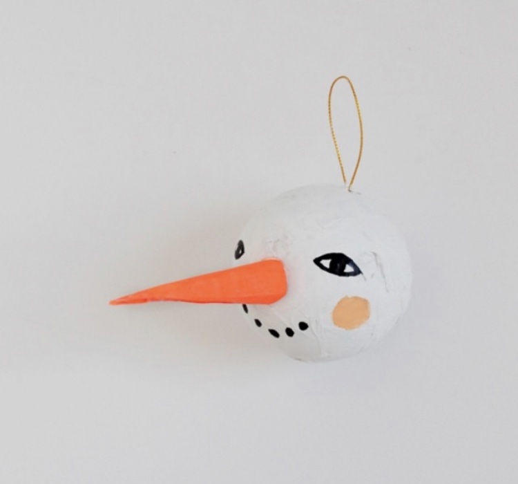 simple crafty snowman ornament