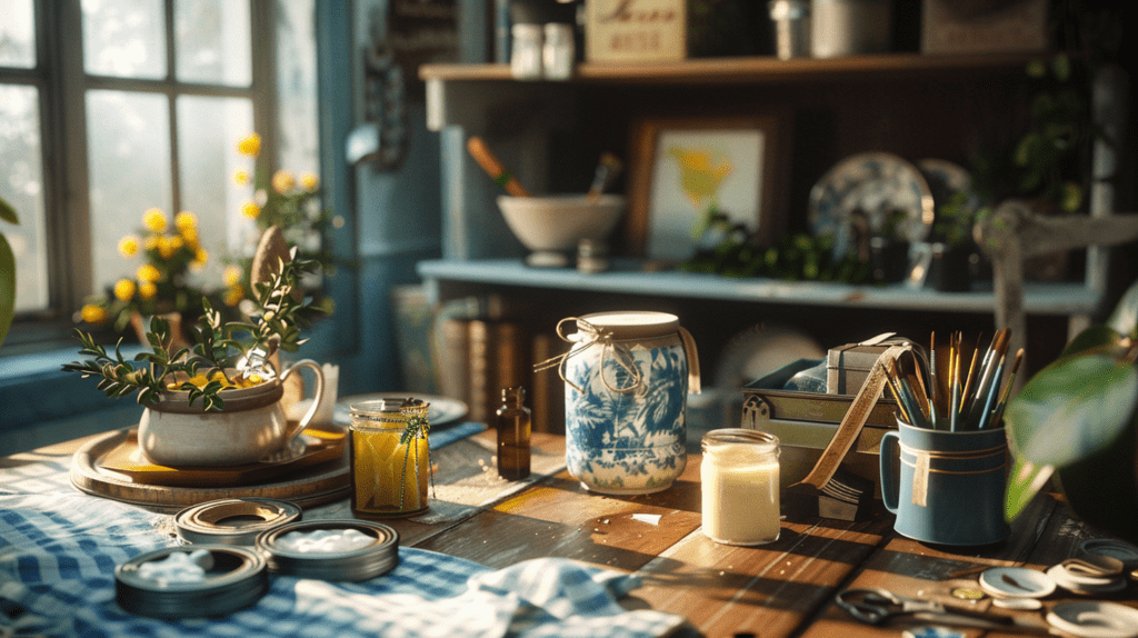 A Nashville crafting table setup for last-minute DIY gifts.